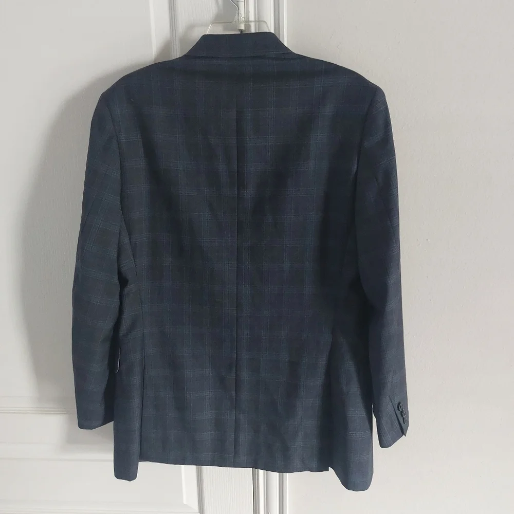 Banana Republic Blazer Sport Coat Size 38R Tailored Fit Plaid Two Button Wool